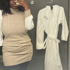 High neck, puffy sleeve dress